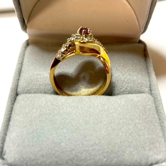 Ruby & Diamond Bypass Ring - Picture 9 of 12